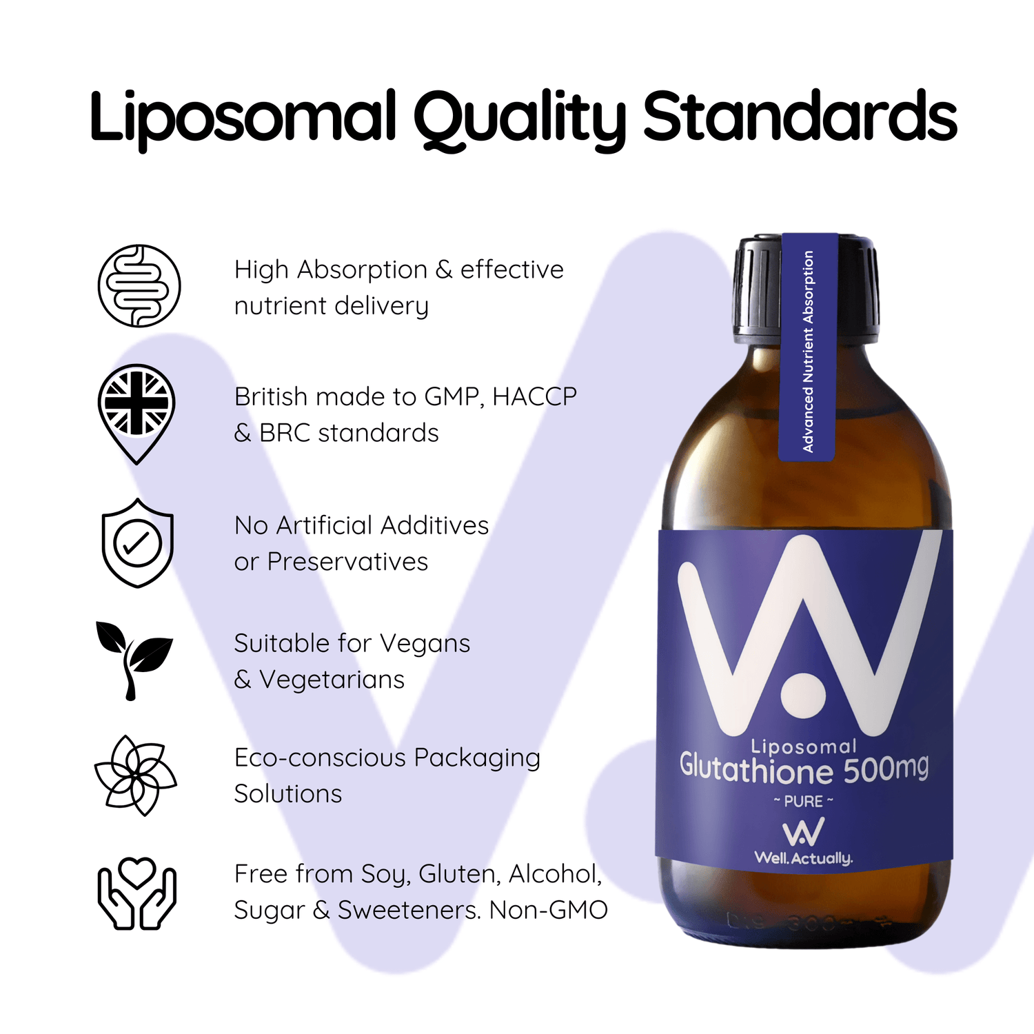 Liposomal Glutathione Liquid - 500mg - PURE (Unflavoured)