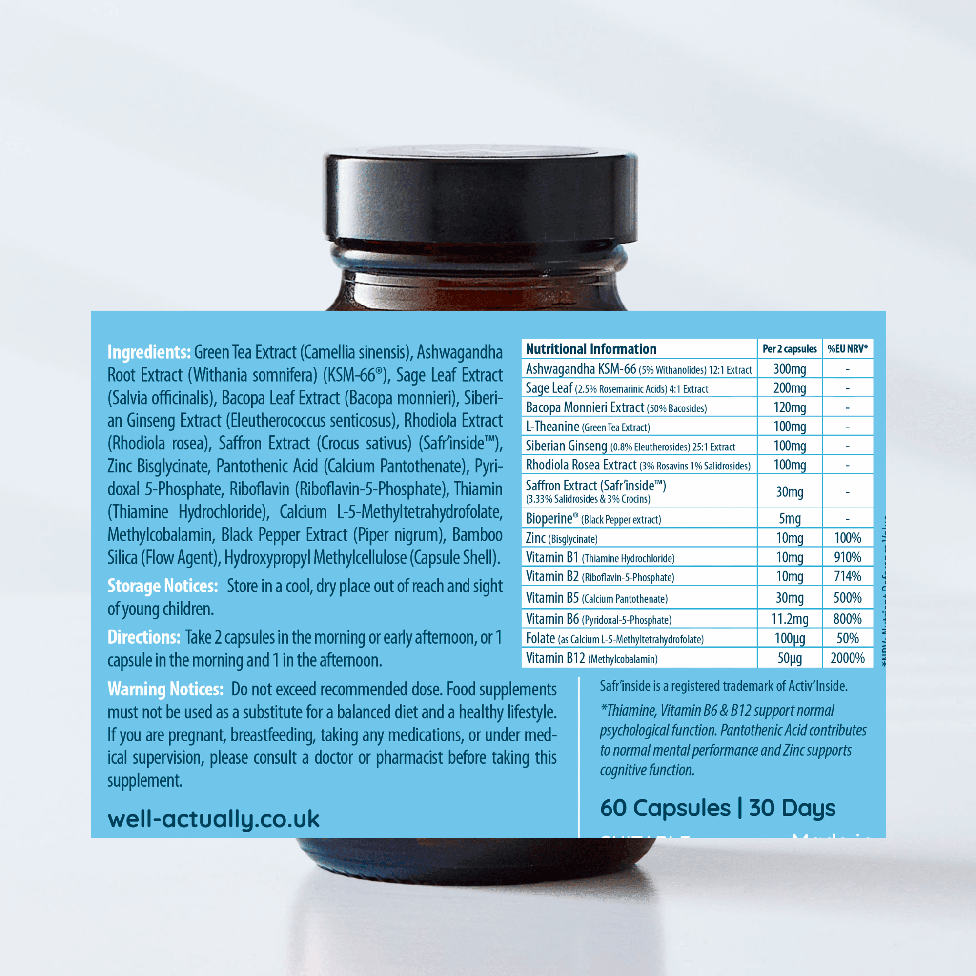 *NEW* Neuro Day Ashwagandha+ 15 Ingredients - 60 Capsules