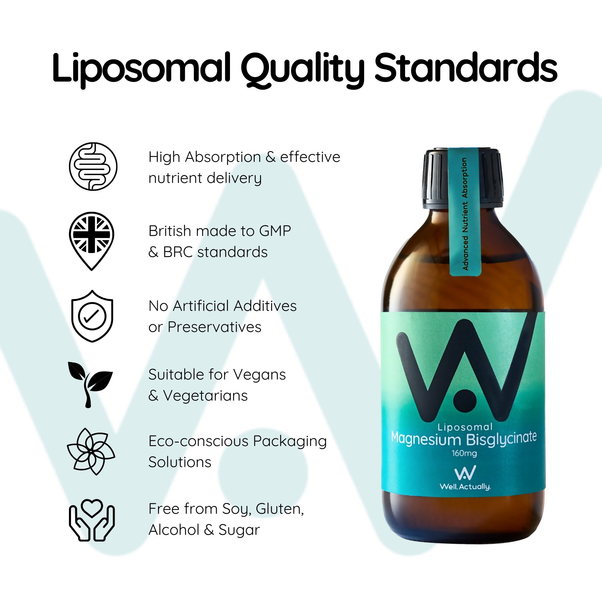 Liposomal Magnesium Bisglycinate Liquid - 160mg - Lime & Blackberry Flavour