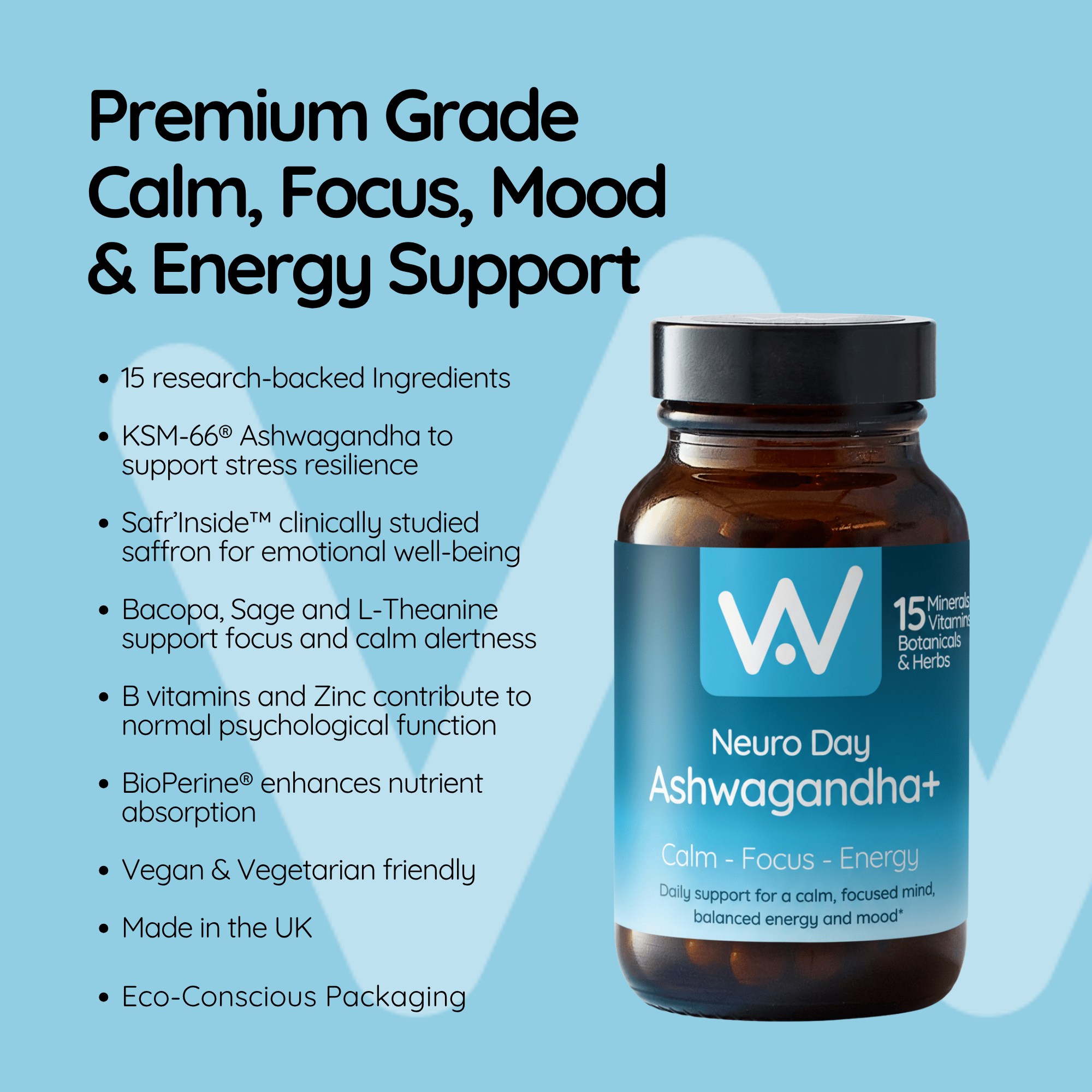 *NEW* Neuro Day Ashwagandha+ 15 Ingredients - 60 Capsules