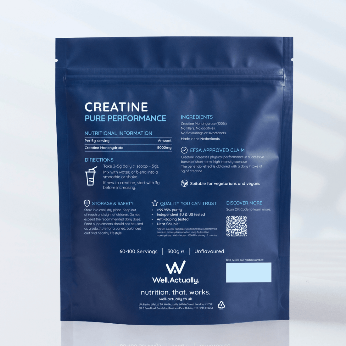 Creatine Monohydrate Ultra Pure - 300g - Unflavoured