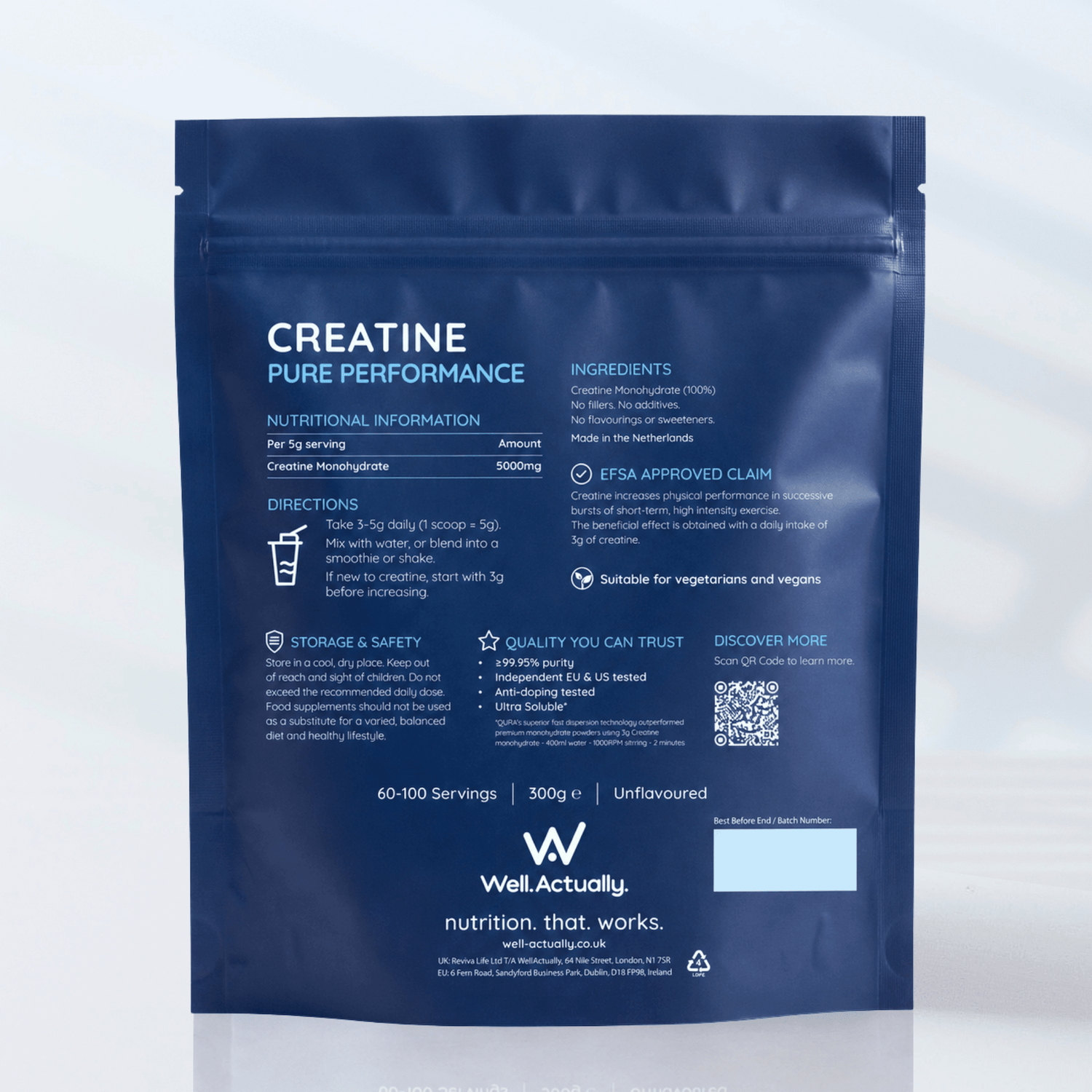 Creatine Monohydrate Ultra Pure - 300g - Unflavoured