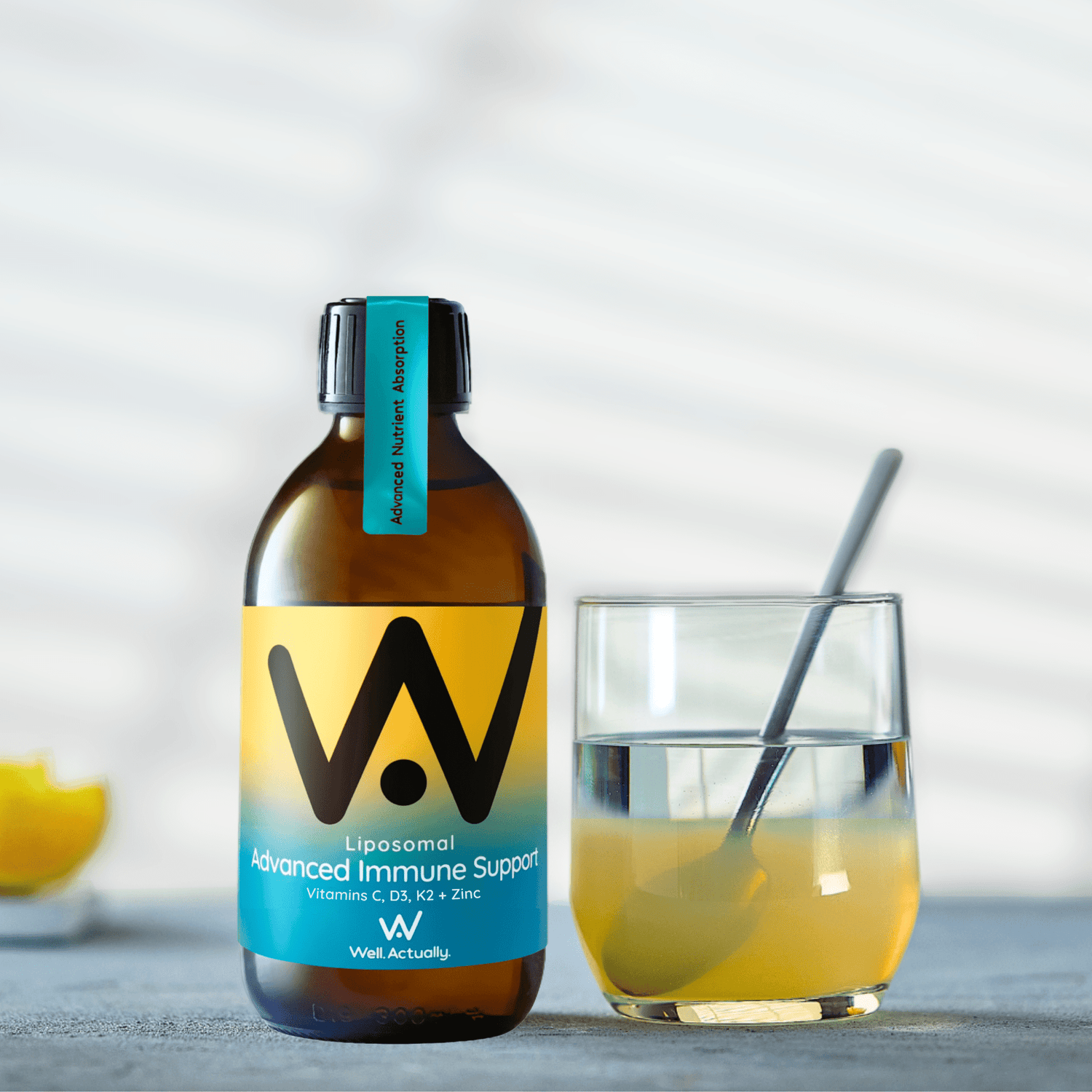 Liposomal Advanced Immune Support - Vitamins C, D3, K2 + Zinc - Tropical Zest Flavour - 250ml