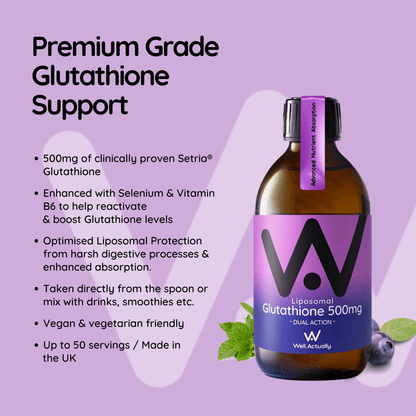 Liposomal Setria Glutathione 500mg - Advanced Nutrient Absorption Well-actually.co.uk Liposomal Setria Glutathione 500mg - Advanced Nutrient Absorption Well-actually.co.uk