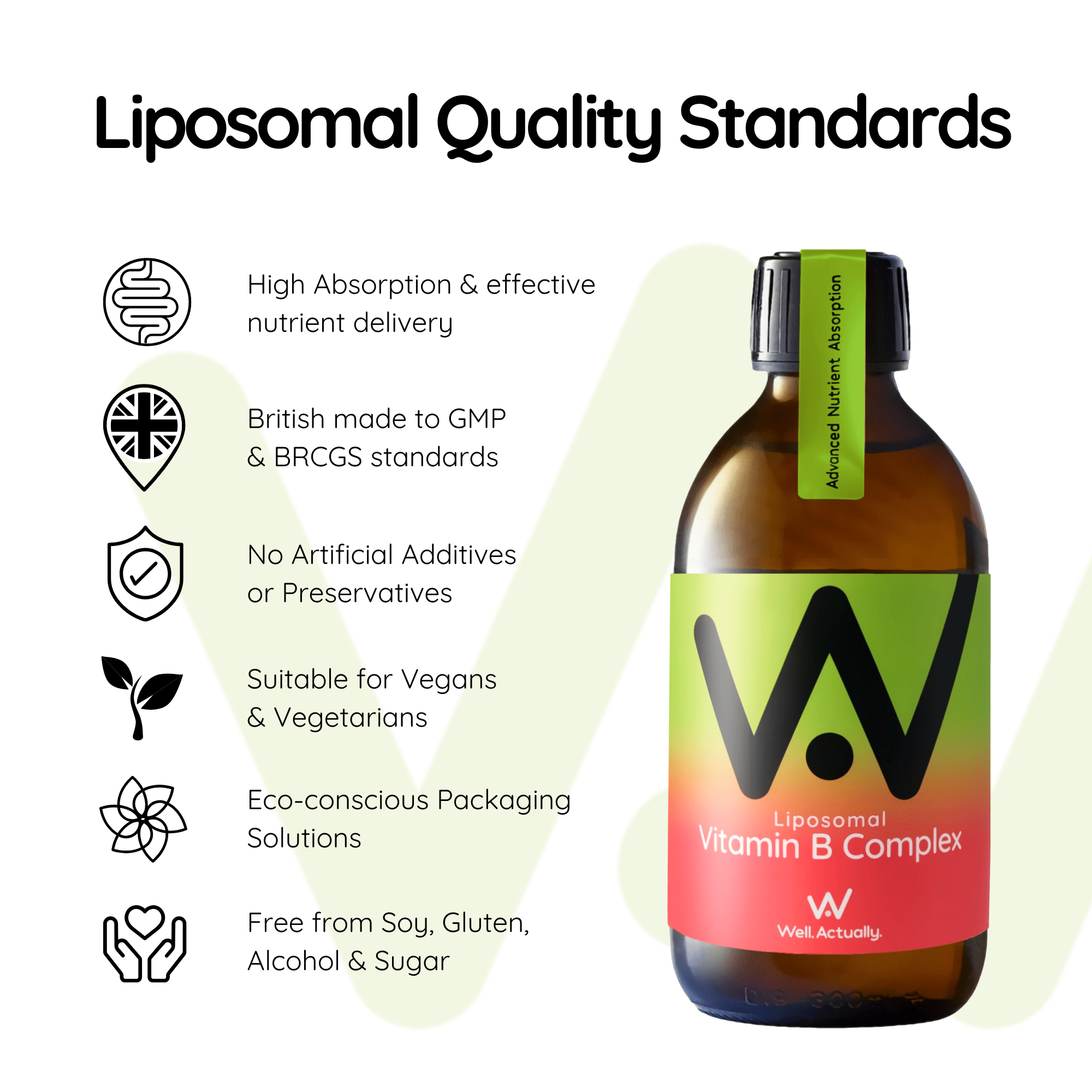 Liposomal Vitamin B Complex Liquid - 8 Essential Vitamins - Tropical Fruit Flavour - 250ml