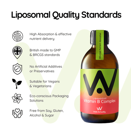 Liposomal Vitamin B Complex Liquid - 8 Essential Vitamins - Tropical Fruit Flavour - 250ml