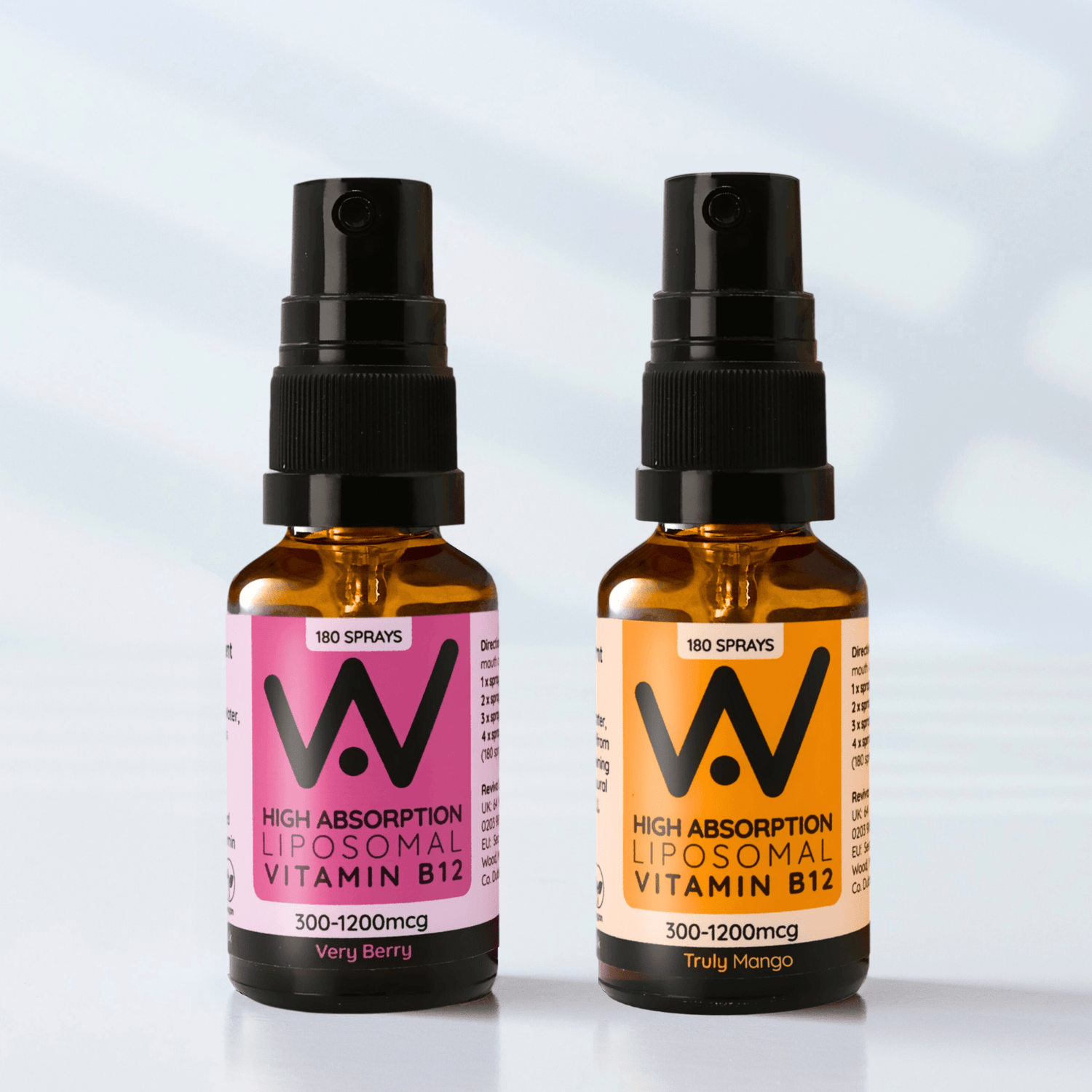Liposomal Vitamin B12 Oral Spray - 300 to 1200mcg - Truly Mango or Very Berry Flavour Liposomal Vitamin B12 Oral Spray - 300 to 1200mcg - Truly Mango or Very Berry Flavour