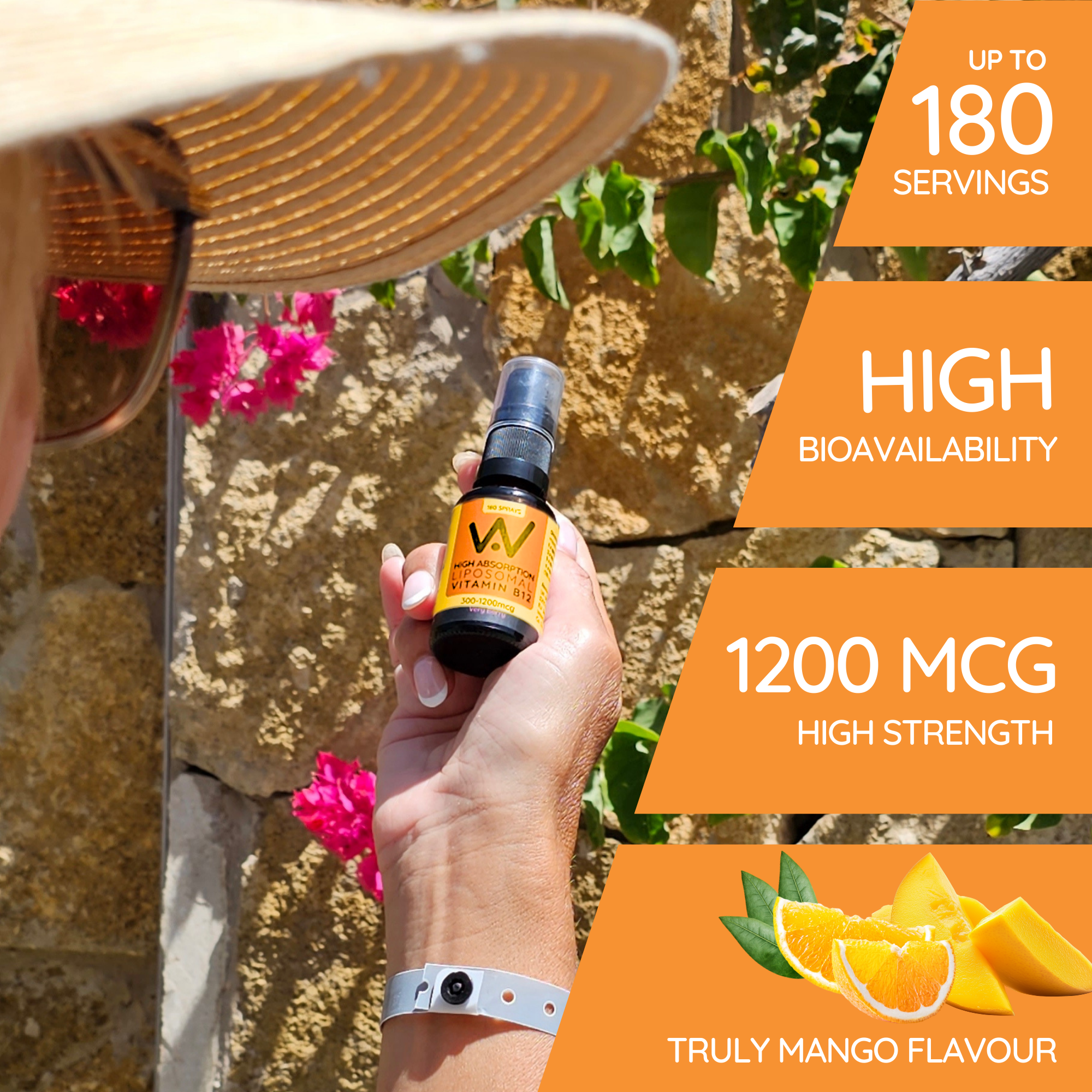 Liposomal Vitamin B12 Oral Spray - 300 to 1200mcg - Truly Mango or Very Berry Flavour