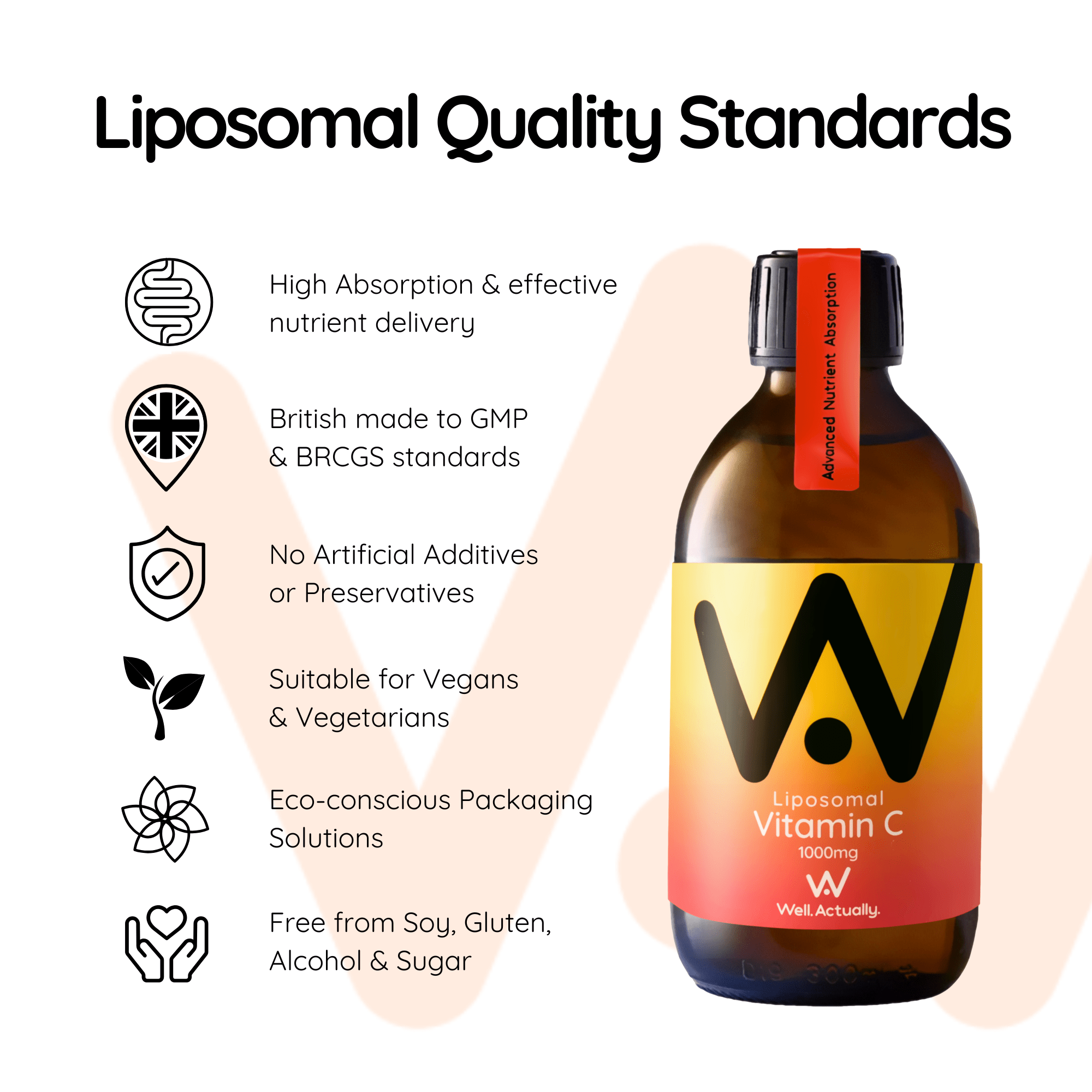 Liposomal Vitamin C Liquid - 1000mg - Up To 60 Servings - Fruit Fusion Flavour