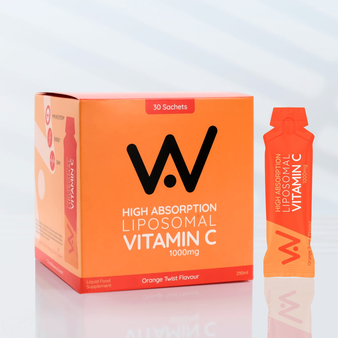 NEW Liposomal Vitamin C Liquid - 1000mg - 30 Sachet Pack - Orange Twist Flavour