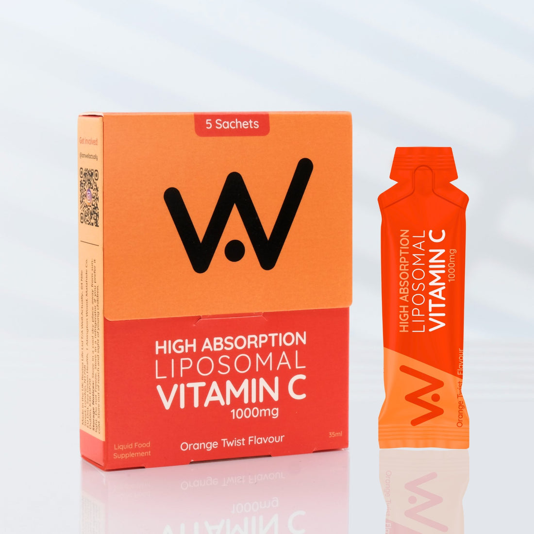NEW Liposomal Vitamin C Liquid - 1000mg - 5 Sachet Pack - Orange Twist Flavour